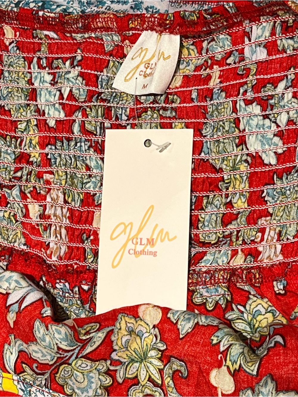 GLM Clothing Red Floral Maxi Dress Medium - Picture 9 of 10